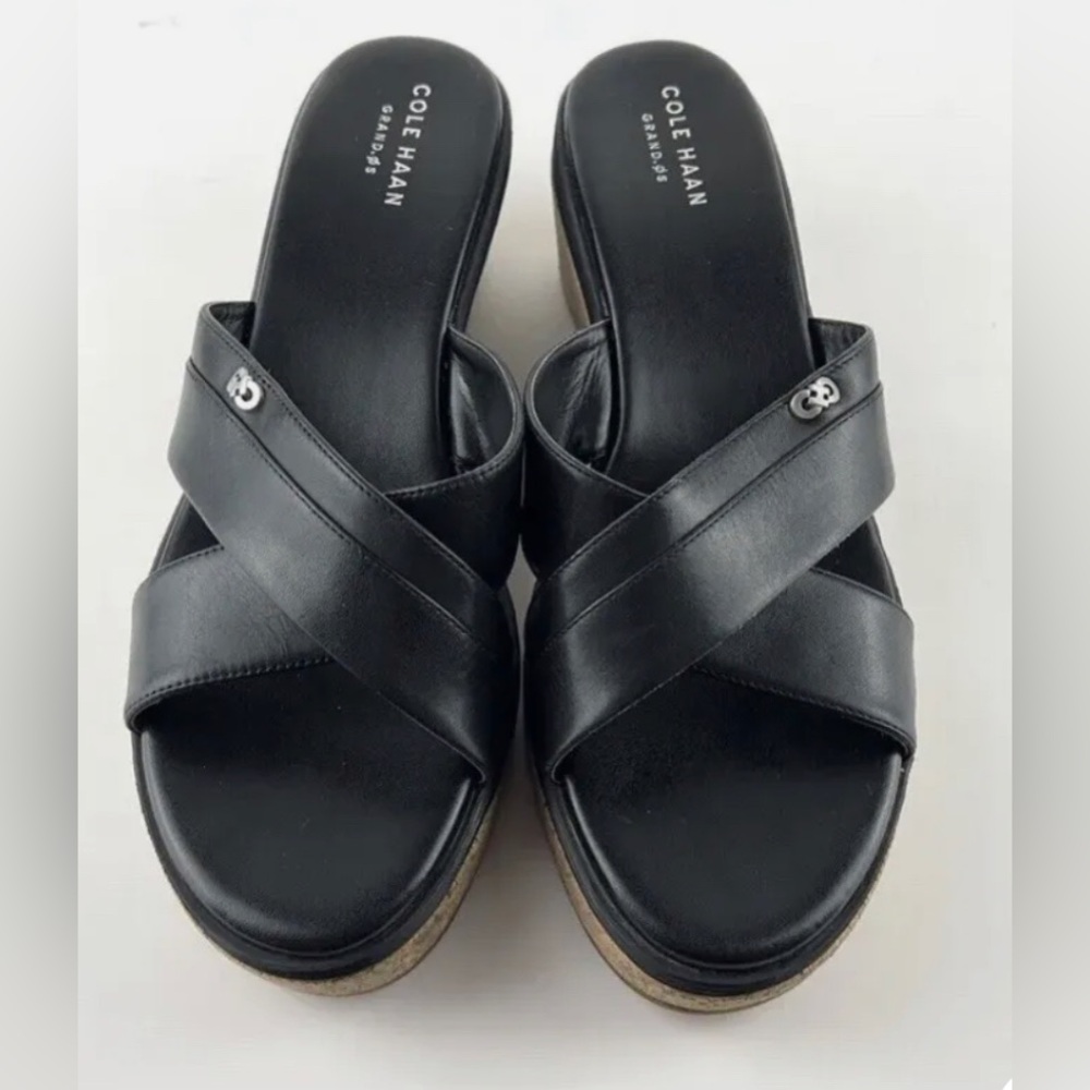 Cole Haan Grand OS Briella Cork Wedge Sandals Size 9.5